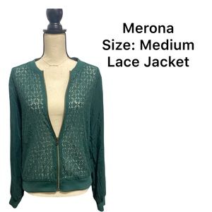 Forest Green Merona Lace Jacket. Medium.